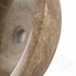 Bathroom Sink - Light Emperador Marble RS-5, 42 x 15 cm