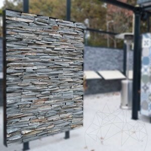 Slate Kavala 3D Strips | Decorative Stone for Vertical Cladding, Exterior-Interior (10-12/pallet)