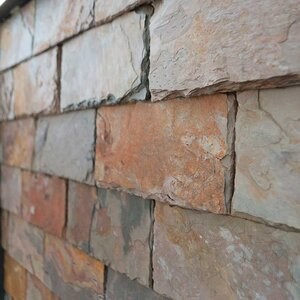 Multicolored Riven & Chiseled Edge Slate 15 x 30 cm - (Roof & Claddings)