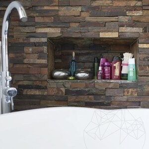 Brown Slate Wall Cladding Panel 15 x 60 cm