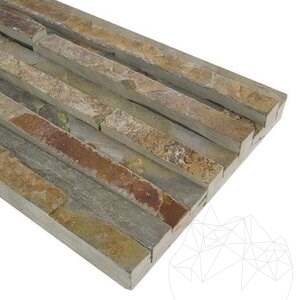 Multi Slate Stripes Wall Cladding Panel, 15 x 60 cm