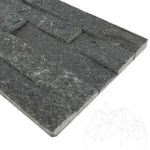 Stras Black Slate Wall Cladding Panel 15 x 60 cm