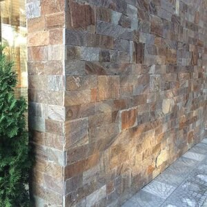 Slate Rusty Brown Natur, 10 cm x LL | Decorative Stone - Vertical Tiles, Outdoor-Indoor