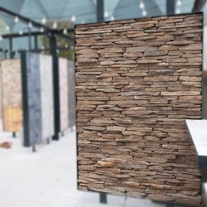 Slate Rusty Brown 3D Strips | Decorative Stone for Vertical Cladding, Exterior-Interior (10-12/pallet)
