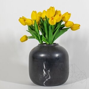 Nero Marble Decorative Vase Autograph-Bari, 20 x 19 cm