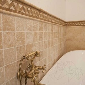 Classic Travertine M1 Moulding, 2 x 2 x 30.5 cm