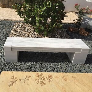 Kavala Marble Garden Bench (165 x 40 x 40 cm)