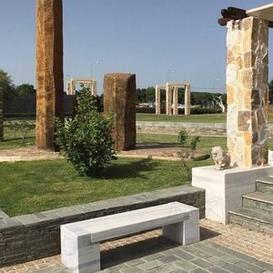 Kavala Marble Garden Bench (165 x 40 x 40 cm)