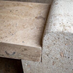 Romano Travertine Garden Bench (165 x 40 x 50 cm)