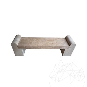 Romano Travertine Garden Bench (165 x 40 x 50 cm)