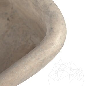 Bathroom Sink Arco Latte Travertine KS-025 SCAS2, 47 x 47 x 19 cm