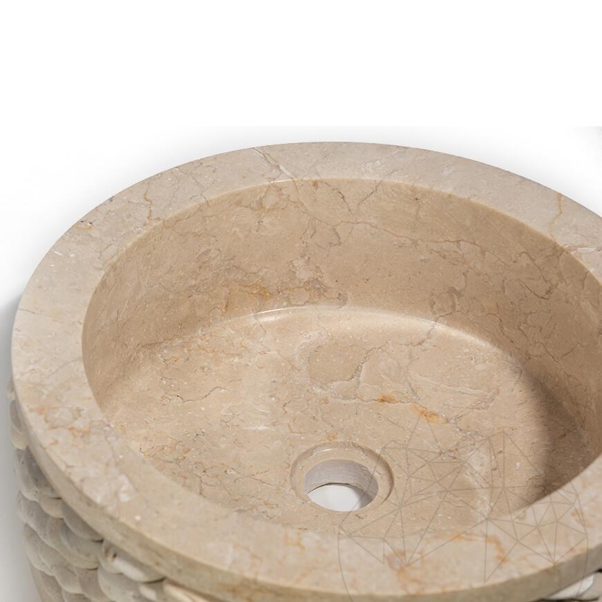 Bathroom Sink Beige Marble Circles