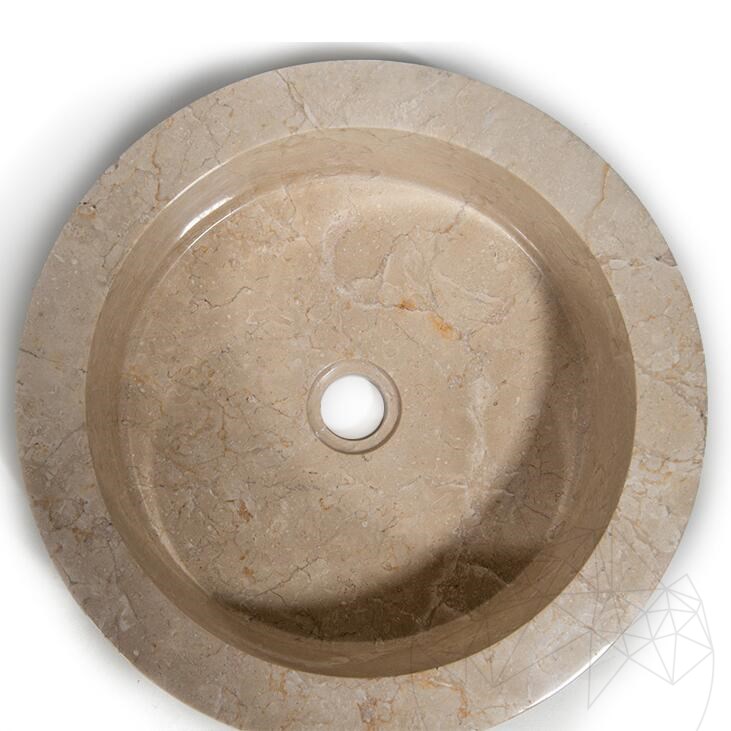 Bathroom Sink Beige Marble Circles