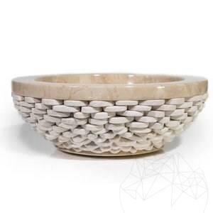 Bathroom Sink - Beige Marble Pebbles