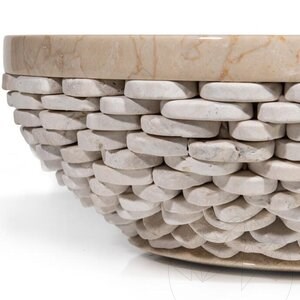 Bathroom Sink - Beige Marble Pebbles