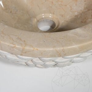 Bathroom Sink - Beige Marble Pebbles