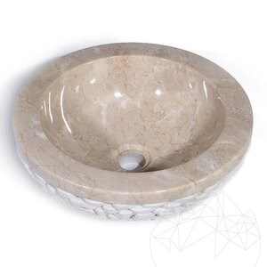 Bathroom Sink - Beige Marble Pebbles