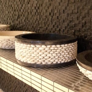 Bathroom Sink - Black Marble Circles