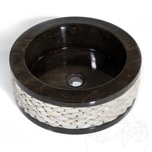 Bathroom Sink - Black Marble Circles
