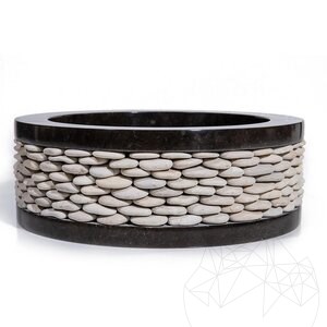 Bathroom Sink - Black Marble Circles