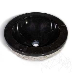 Bathroom Sink - Black Marble Pebbles