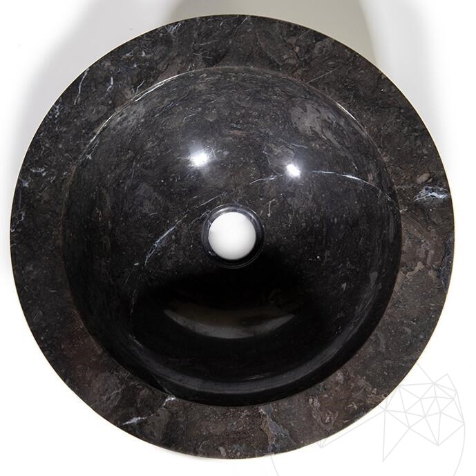 Bathroom Sink Black Marble Pebbles