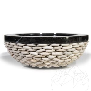 Bathroom Sink - Black Marble Pebbles