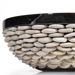 Bathroom Sink - Black Marble Pebbles