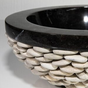Bathroom Sink - Black Marble Pebbles