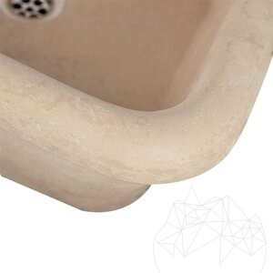Bathroom Sink Arco Classic Travertine SCAS2, 47 x 47 x 19 cm