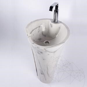 Bathroom sink - Tao Milos Calacatta Lilac Marble 42 x 85 cm