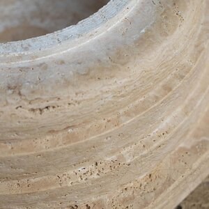 Romano Classic Riven Travertine Column Base, 60 x 60 x 20 cm