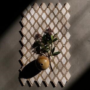 Beige Marble & Yellow Travertine Polished Maze Mosaic 30.5 x 30.5 cm