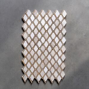 Beige Marble & Yellow Travertine Polished Maze Mosaic 30.5 x 30.5 cm