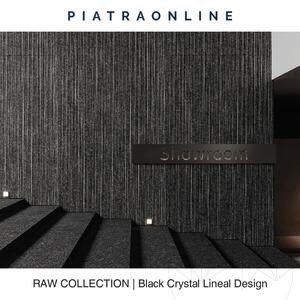 Black Crystal Lineal Design Slab Granite 2CM