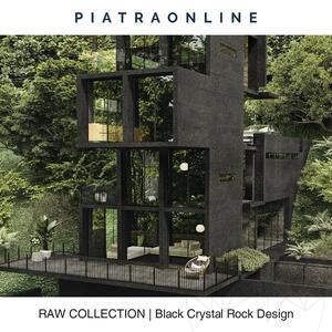 Black Crystal Rock Design Slab Granite 2CM