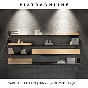 Black Crystal Rock Design Slab Granite 3CM