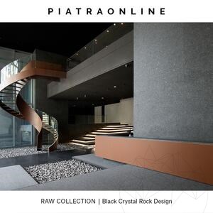 Black Crystal Rock Design Slab Granite 2CM