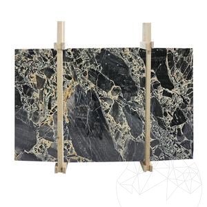 Polished Black Leopard Marble Slab, 2 cm