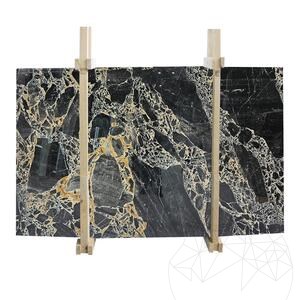 Polished Black Leopard Marble Slab, 2 cm
