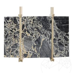 Polished Black Leopard Marble Slab, 2 cm