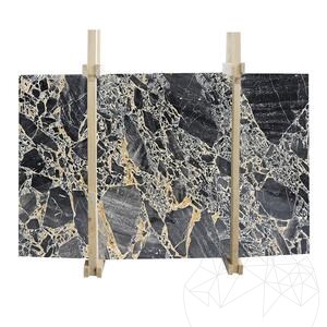 Polished Black Leopard Marble Slab, 2 cm