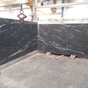 Black Storm Polished Marble Slab, 2 cm