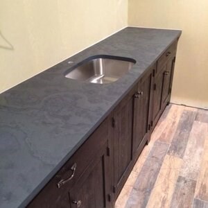Black Brushed Slate Countertop, 200 x 65 x 3 cm
