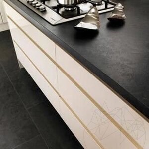 Black Brushed Slate Countertop, 200 x 65 x 3 cm