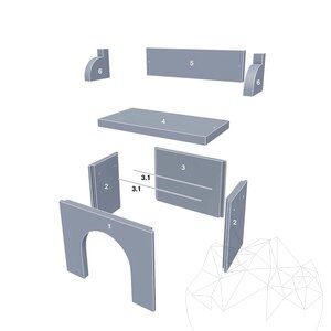 Barbeque Table with polygonal flagstone