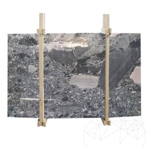 Breccia Black Polished Marble Slab, 2 cm