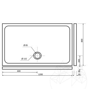 Shower Tray - Cappuccino Marble ULTRA FLAT, 120 x 80 x 3 cm