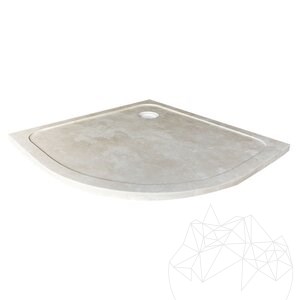 Shower Tray Half-Round Classic Travertine ULTRA FLAT, 90 x 90 x 3 cm