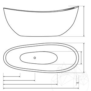Autograph Bathtub Faro Arabescato Marble, 185 x 86 x 70 cm